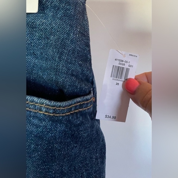 NWT Old Navy High-Waisted Button-Fly OG Straight Mini Cut-Off Jean Skirt Size26W - Picture 6 of 11